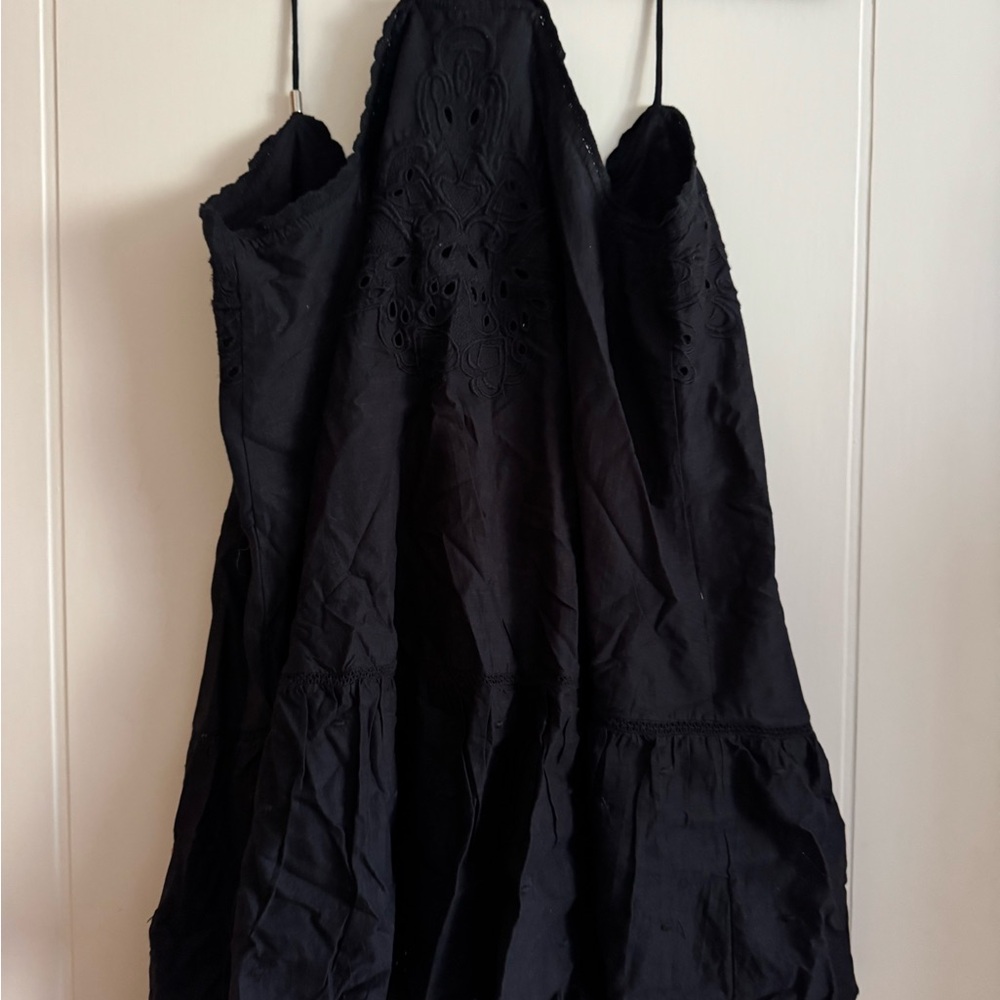 Anthropologie Let Me Be Lace Peplum Tank Elegant Black Women Top - Picture 11 of 11